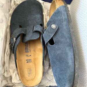 Birkenstock Navy Suede Slip-Ons